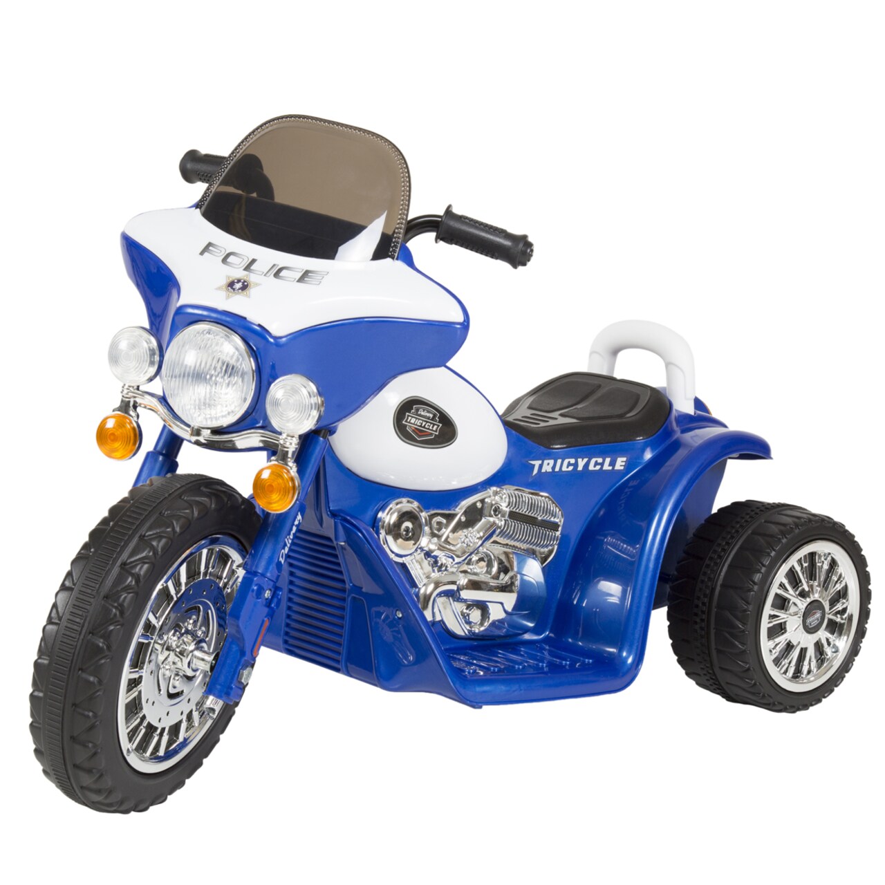 Lil Rider Mini Three Wheel Police Chopper - Blue Ride On Toy Motorcycle 2 - 4 Years Toddler